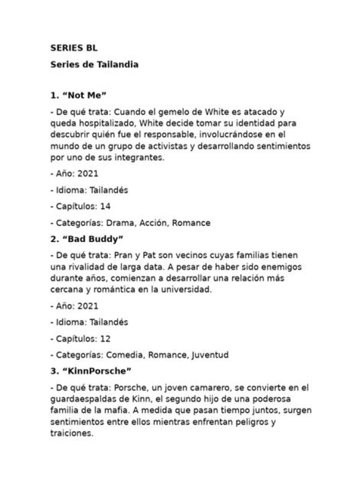 Lista completa de series BL PDF para lectura offline