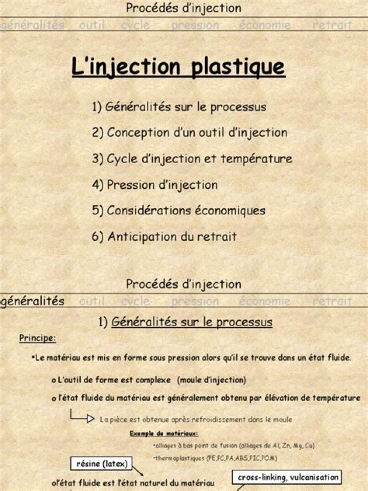 Liste des défauts courants en injection plastique PDF