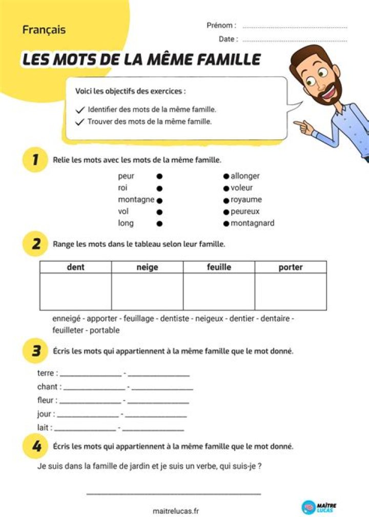 Liste de mots de mème famille PDF : Idées Originelles et Expressions Populaires
