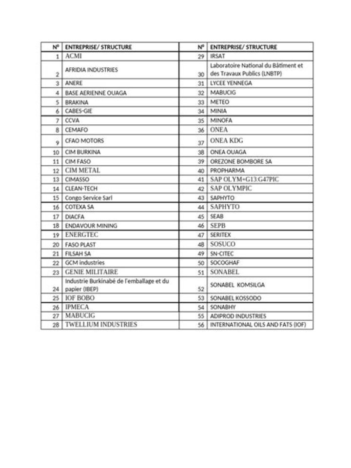 Liste des Entreprises au Burkina Faso : Télécharger le PDF Gratuit
