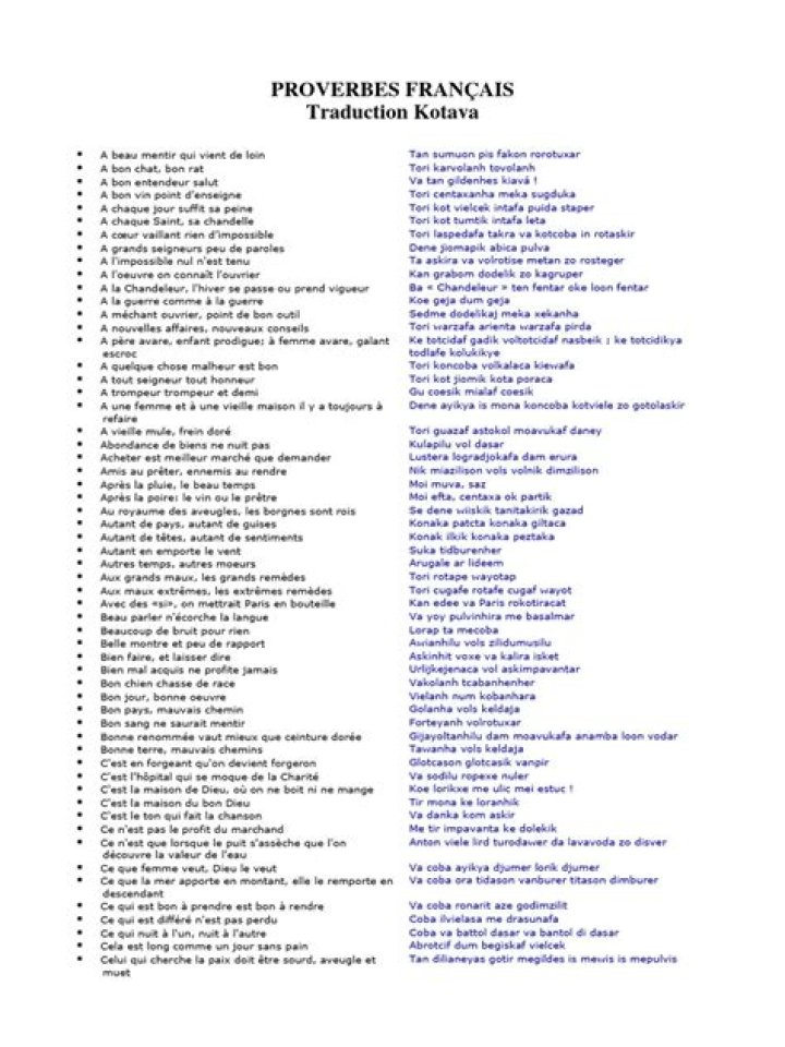 Liste des Proverbes Françaises les Plus Connues – PDF Gratuit