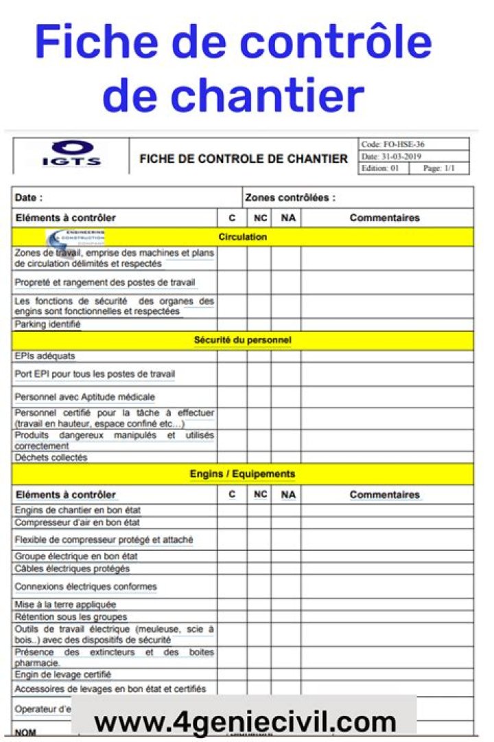 Liste Matériel Chantier PDF Gratuite - Téléchargez les Fiches Techniques