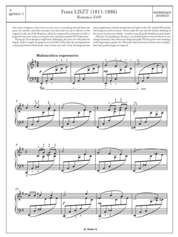 Liszt Romance Sheet Music PDF Download – Emotional Piano Masterpieces