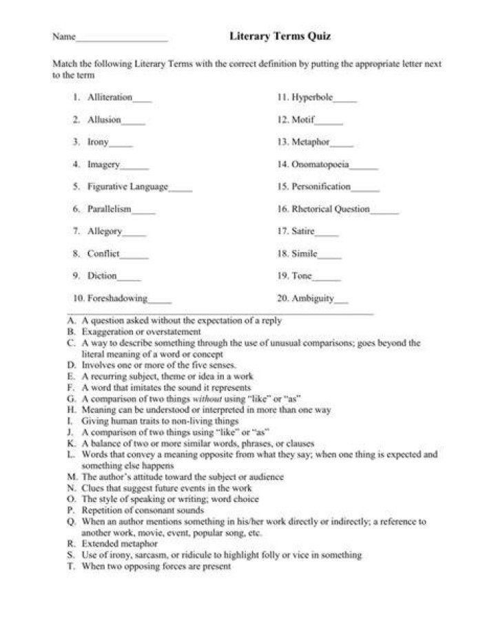 Literary Devices Quiz with Answers PDF – Master Story Elements Instantly