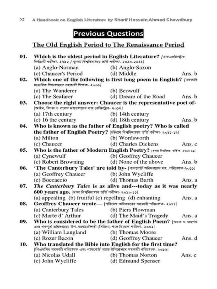 Literature Questions and Answers PDF: Perfect Study Guide