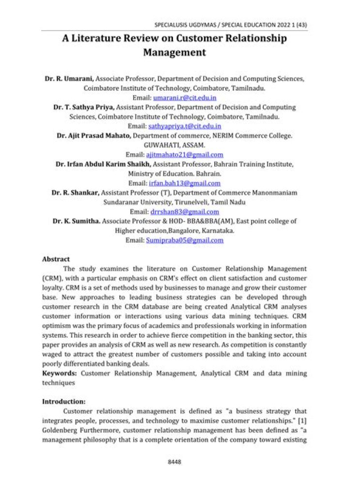 Literature Review on Customer Relationship Management in Banks: A Comprehensive PDF Analysis