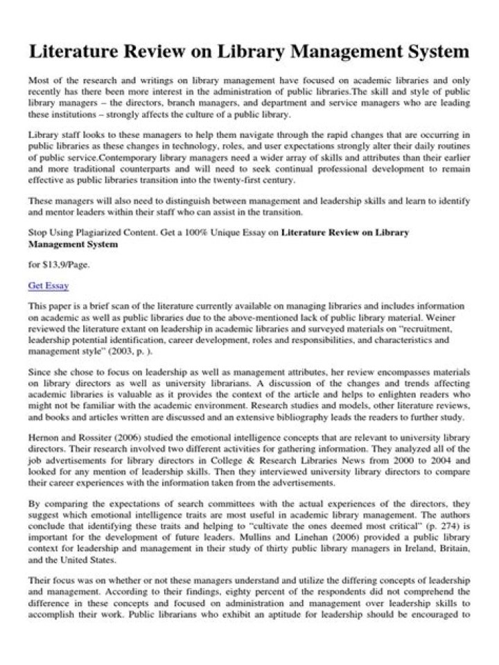 Literature Review on Library Management Systems: A Comprehensive Analysis PDF