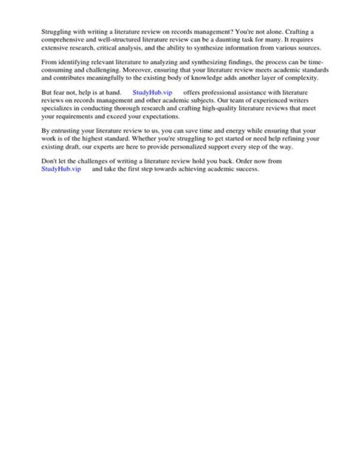 Comprehensive Literature Review on Records Management: PDF Guide