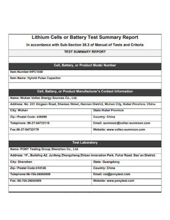 Lithium Ion Battery Test Report PDF – Accurate Performance Analysis