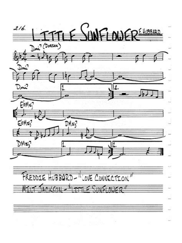 Little Sunflower Lead Sheet PDF: Easy Guitar Lead Sheet with Chords