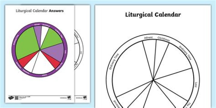 Liturgical Calendar Worksheet PDF Free Download for Churches & Schools