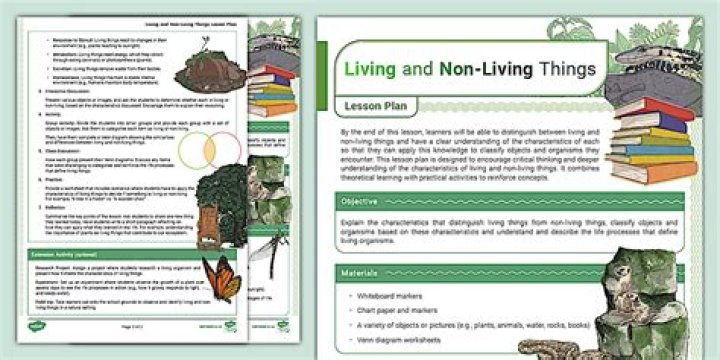 Living and Nonliving Things Lesson Plan for Kindergarten PDF