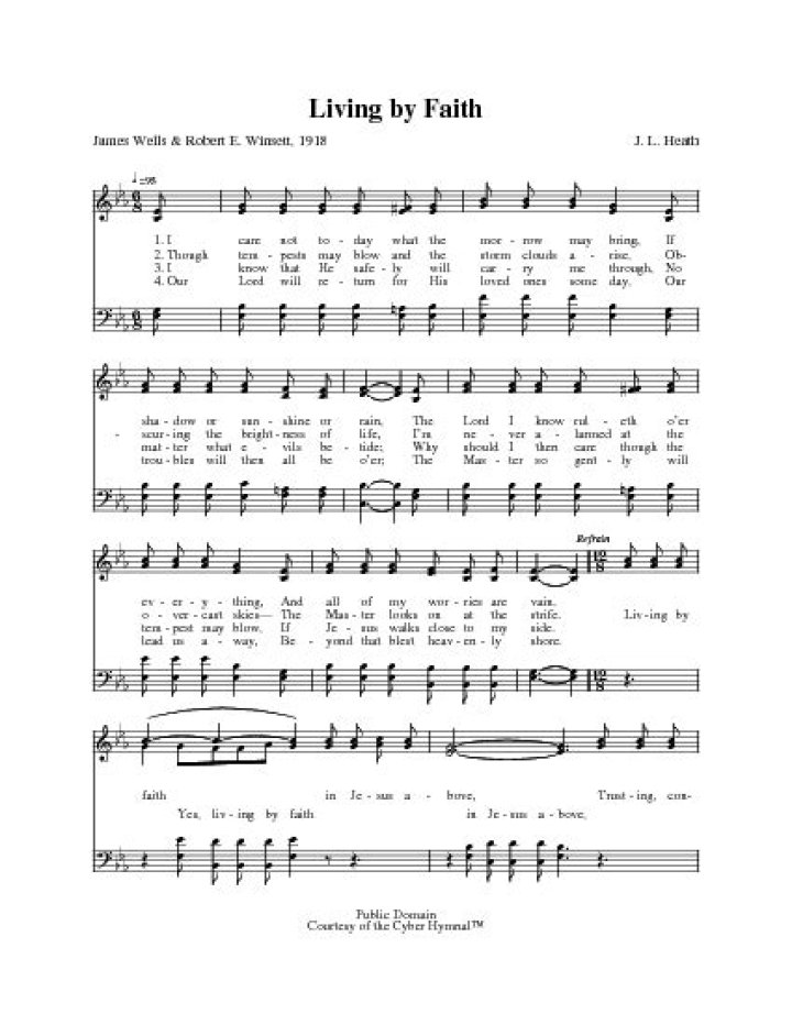 Living by Faith Sheet Music PDF – Inspirational Worship Songs