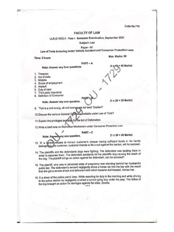 LLB Question Papers PDF for Exam Preparation