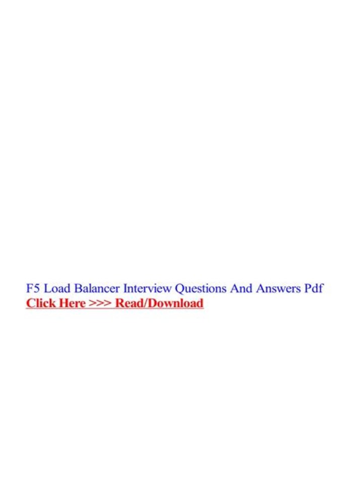 Load Balancer Interview Questions & Answers PDF for Tech Interviews