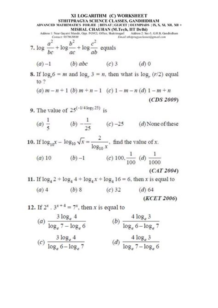Logarithm Questions for Class 9 PDF – Instant Practice & Solutions