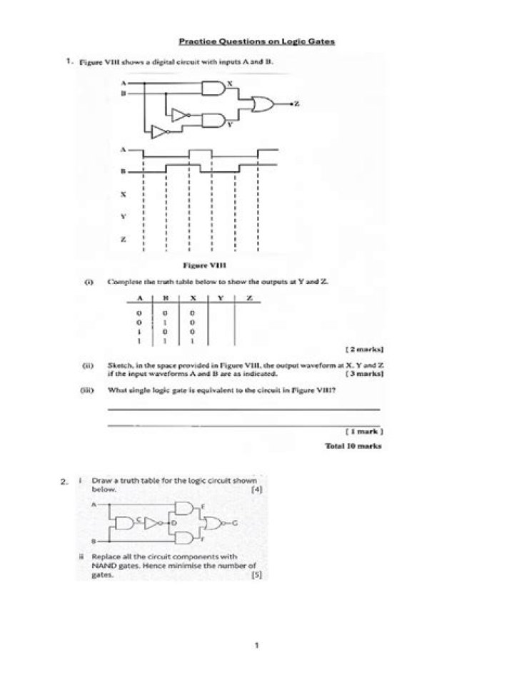Logic Gates Questions PDF: Master Circuit Analysis with Practice Problems
