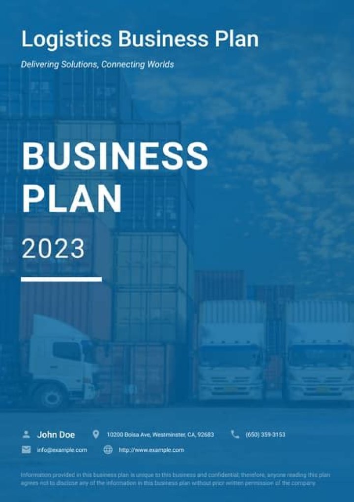 Download Free Logistics Business Plan Sample PDF