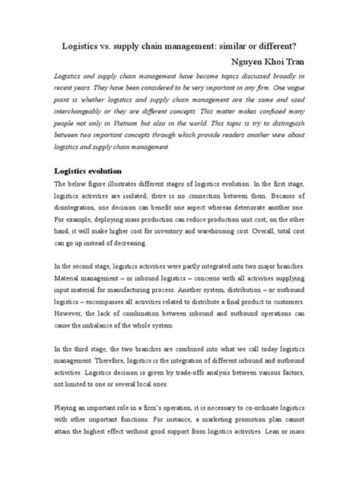 Logistics vs Supply Chain Management: Key Differences Explained in PDF