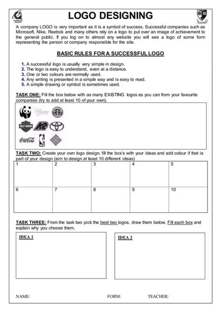 Download Free Logo Worksheet PDF for Custom Branding