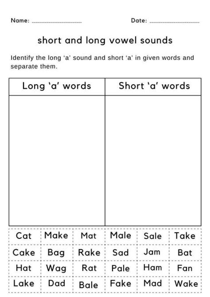 Long and Short Vowel Worksheets for 3rd Grade PDF – Instant Printable PDF