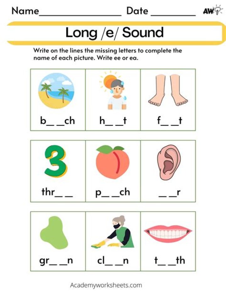 Free Long E Worksheets PDF for Perfect Phonics Practice