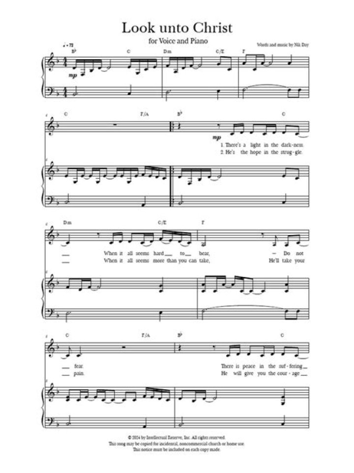 Look Unto Christ Sheet Music PDF Download – Free Spiritual Songs