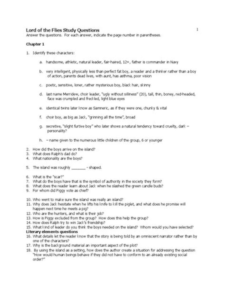 Lord of the Flies Study Guide Answers PDF – Complete Exam Help