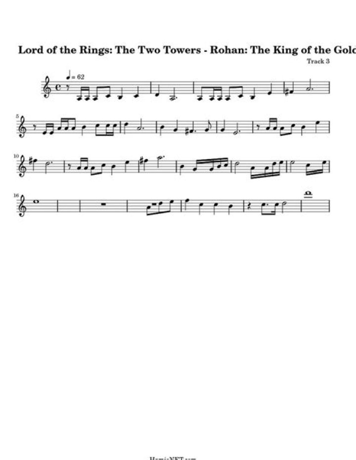 Download Free Lord of the Rings Violin Sheet Music PDF