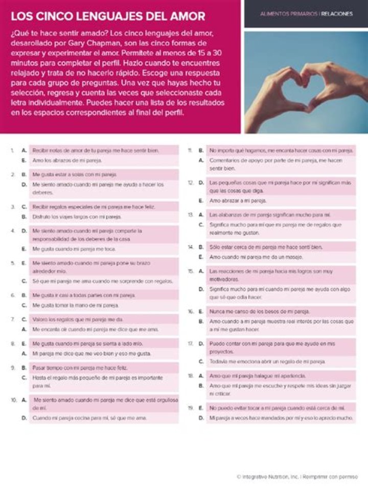 Descubre Tus 5 Lenguajes del Amor: Prueba PDF Gratuita