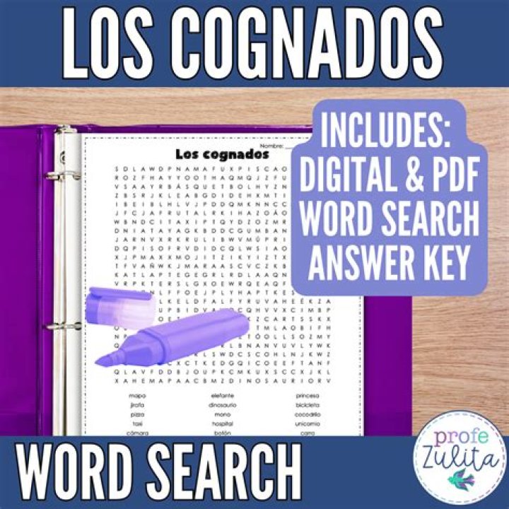 Los Cognados 2 Word Search Answer Key PDF
