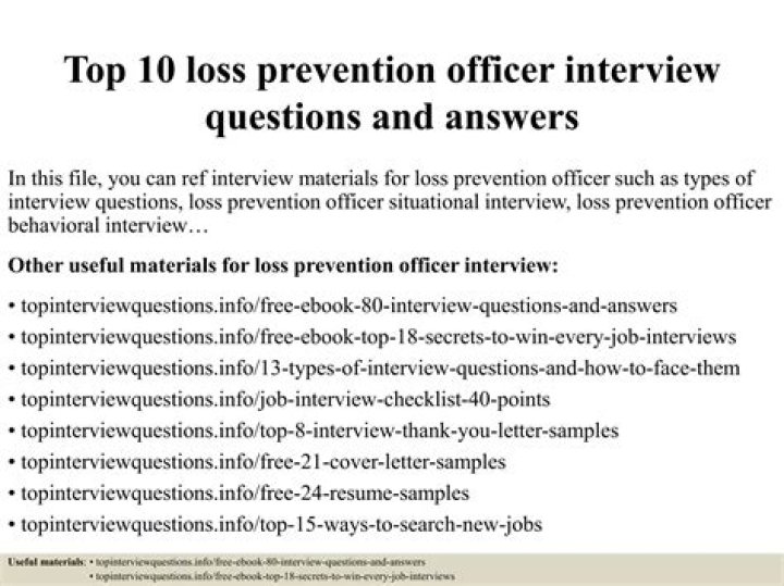 Loss Prevention Interview Questions & Answers PDF: Expert Guide