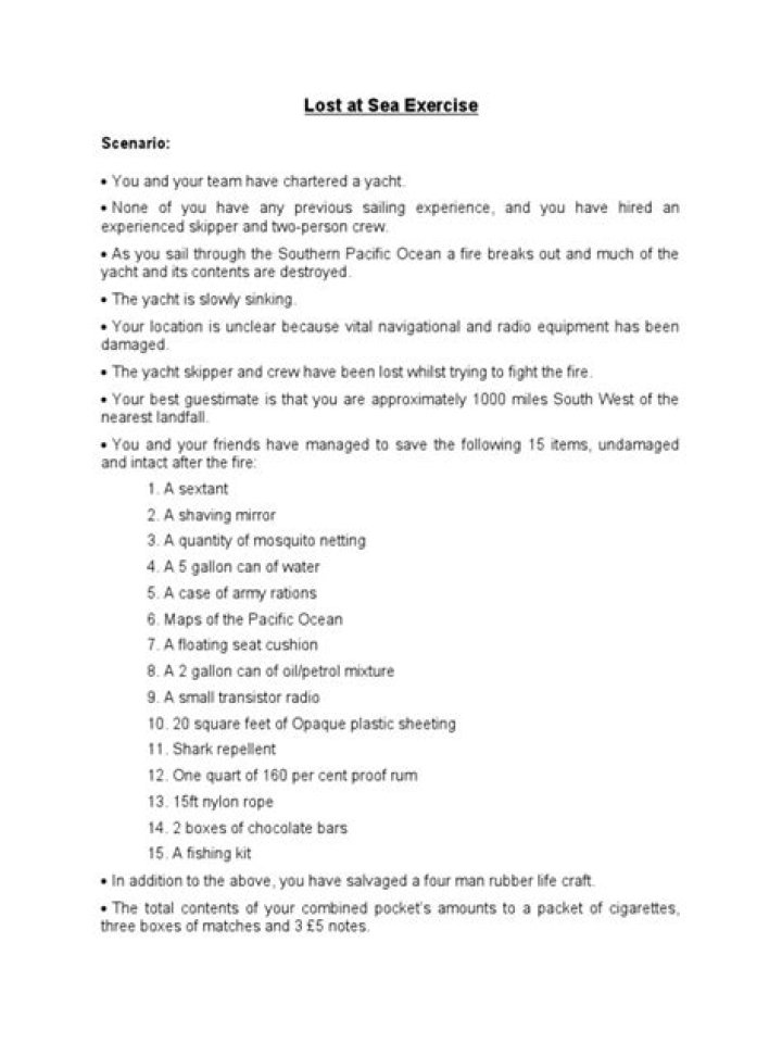 Lost at Sea Exercise Answers PDF: Essential Survival Tips