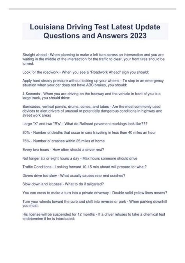 Louisiana Driving Test Study Guide PDF: Pass with Confidence