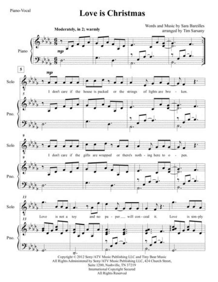Love is Christmas Sheet Music PDF – Download Instantly