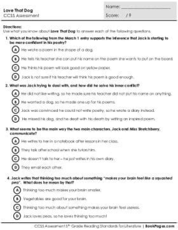 Love That Dog: Questions & Answers PDF Guide