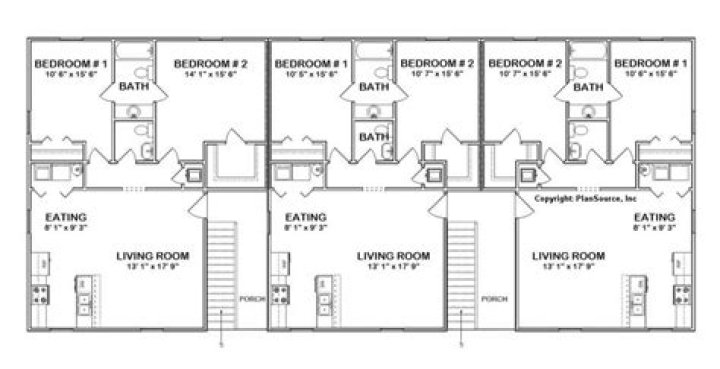 Low-Cost 4-Unit Apartment Building Plans in PDF for Affordable Housing