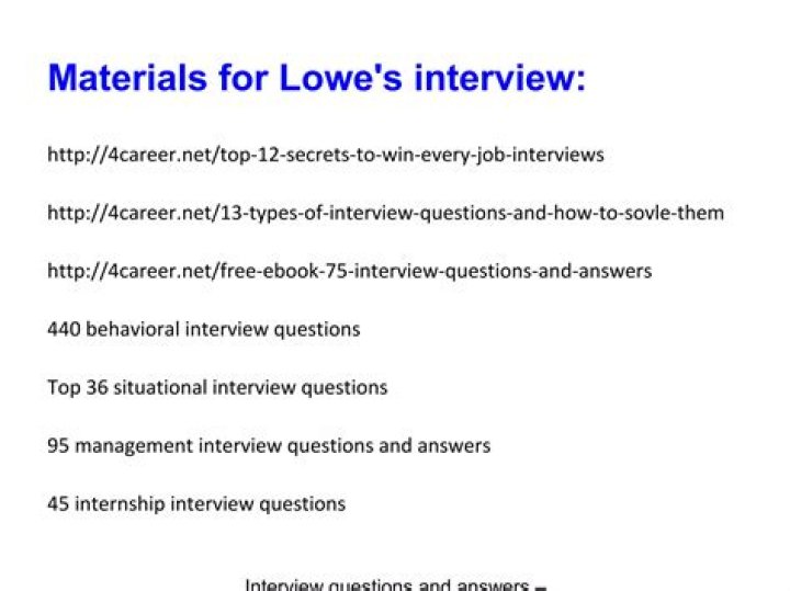 Lowe's Interview Questions and Answers PDF – Expert Guide