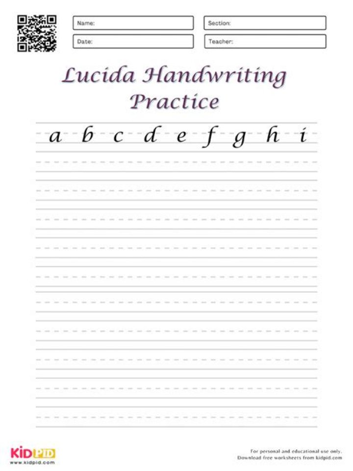 Lucida Handwriting Practice Sheets PDF – Boost Your Pen Control