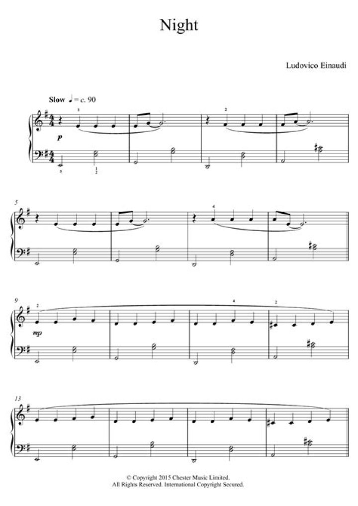 Ludovico Einardi Night Sheet Music PDF – Download Free Sheet Music