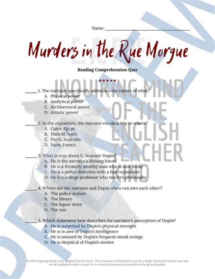 Lunchroom Murders PDF Answer Key: Solve the Murder Mystery