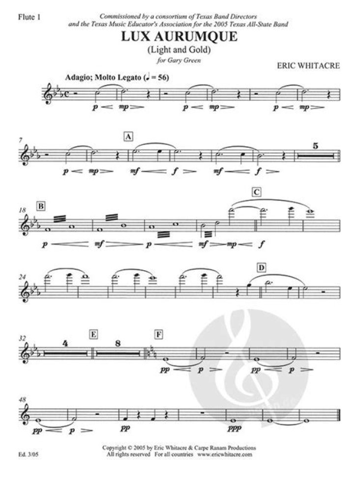 Lux Aurumque Sheet Music PDF – Download Full Scores Now