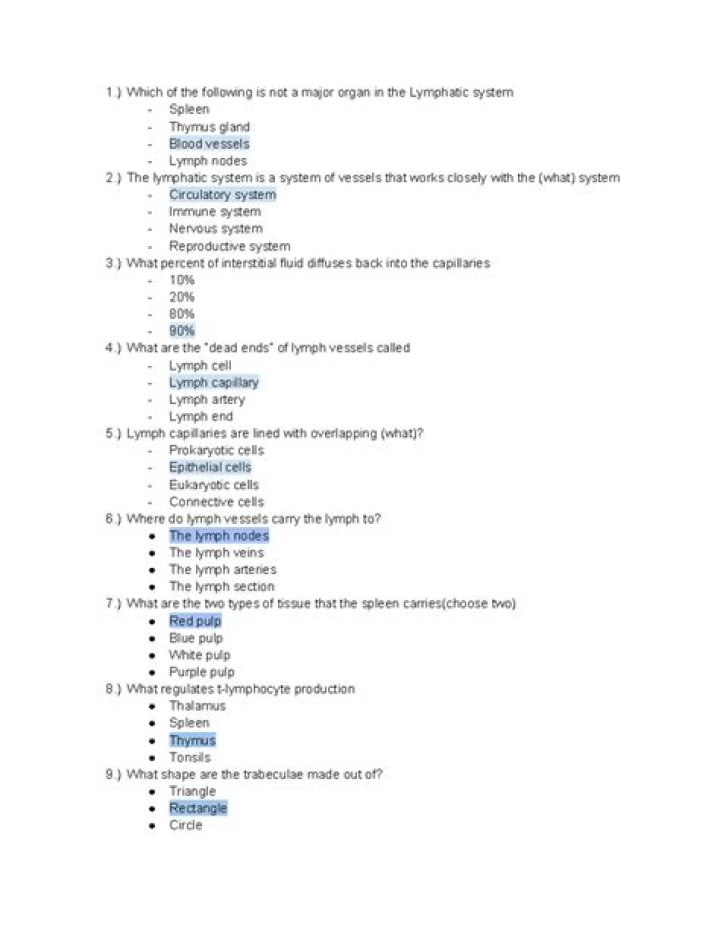 Lymphatic System Questions & Answers PDF: Everything You Need to Know