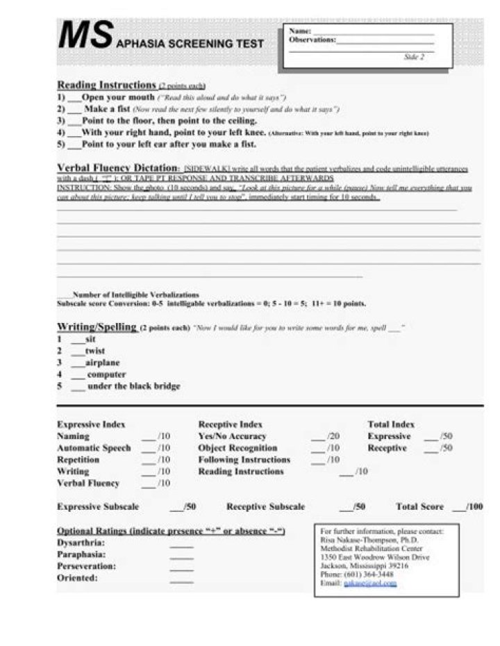 Free m.S. Aphasia Screening Test PDF for Quick Diagnosis