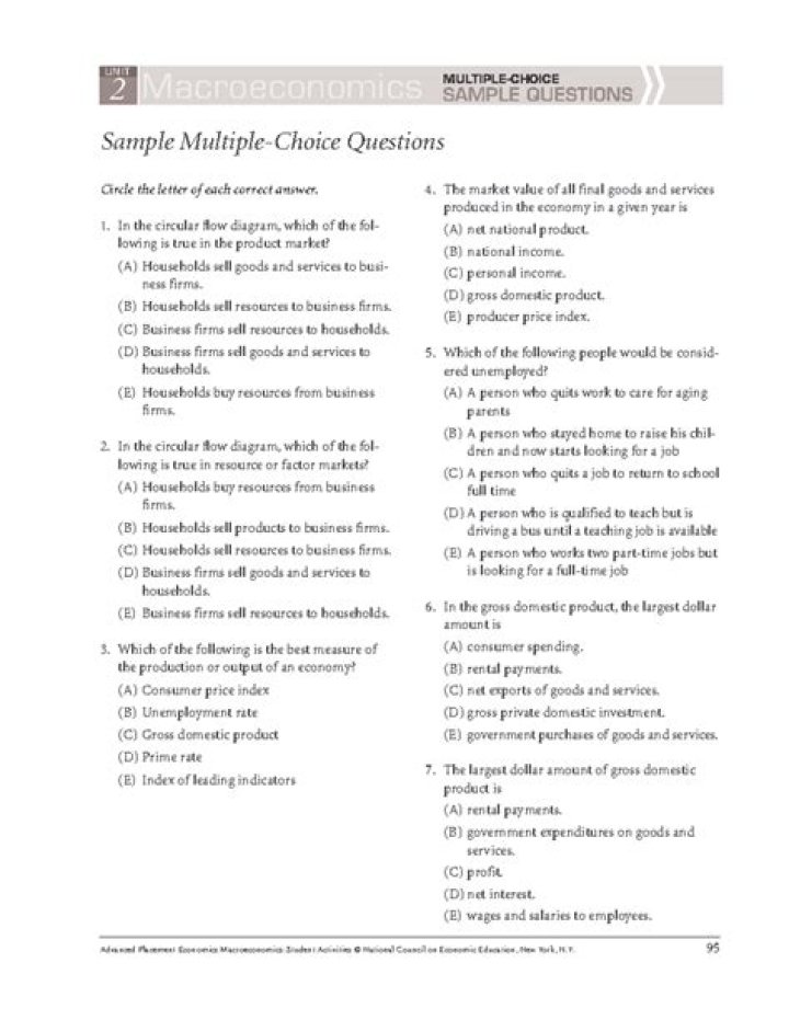 Macroeconomics Multiple Choice Questions and Answers PDF for Students