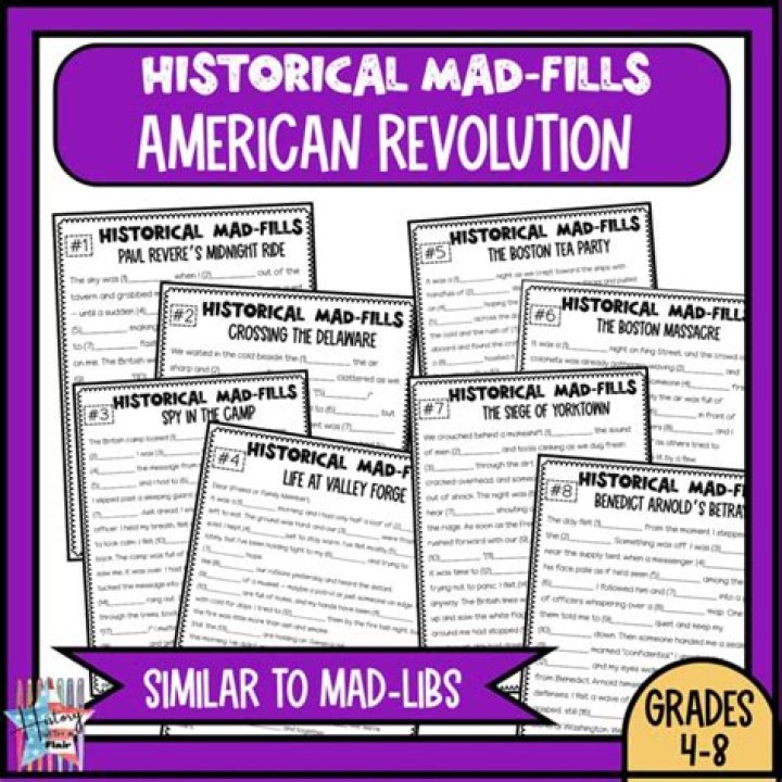 Mad Libs American Revolution Answer Key PDF – Fun History Activity for Students