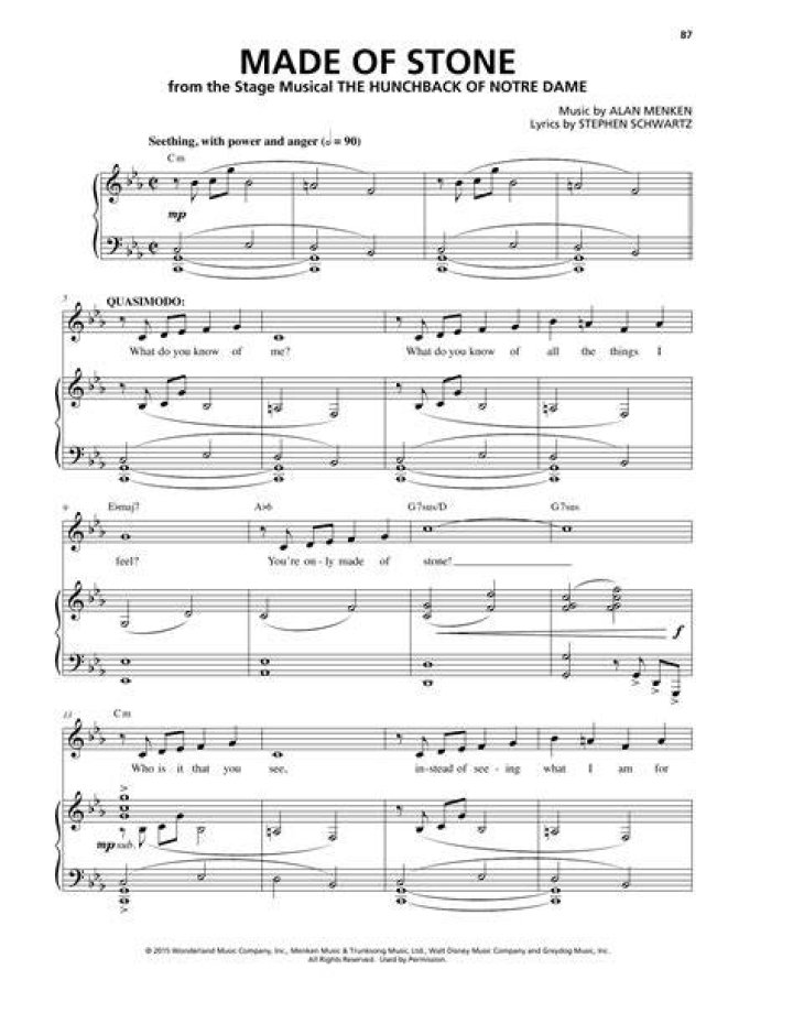 Stone Hunchback of Notre Dame Sheet Music PDF – Downloadable Sheet Music
