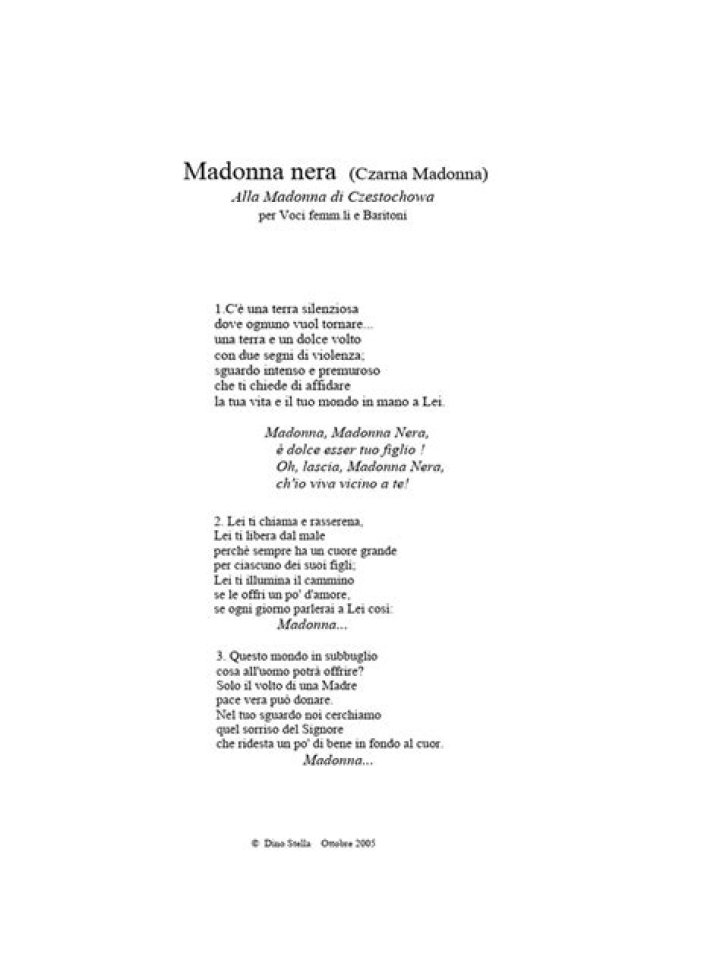 Madonna Nera Testo PDF: Analisi e Approfondimento