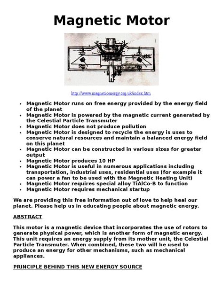 Magnetic Motor Plans PDF: Easy DIY Blueprint for Efficient Energy Systems
