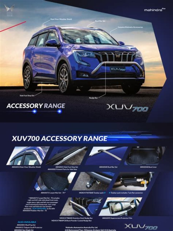 Mahindra XUV700 Accessories Price List PDF – Download Latest Pricing